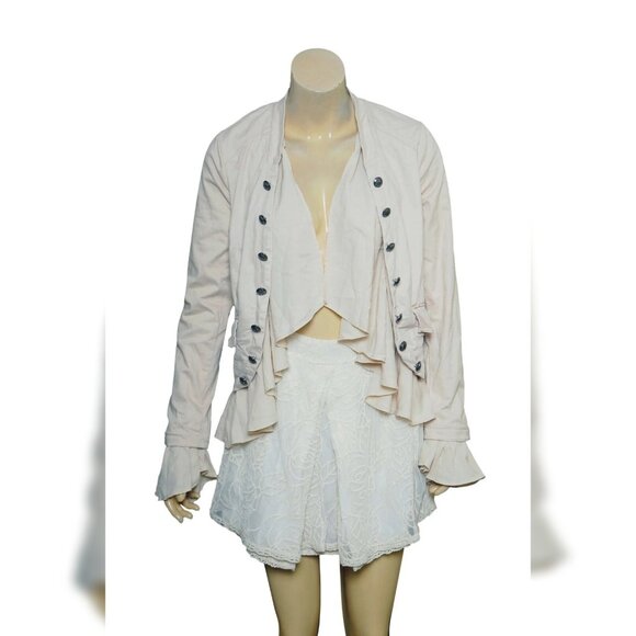 Free People Ruffles Romance Jacket XS 2 Women Casual Long Sleeve Coat NEW 36964 - Picture 3 of 4
